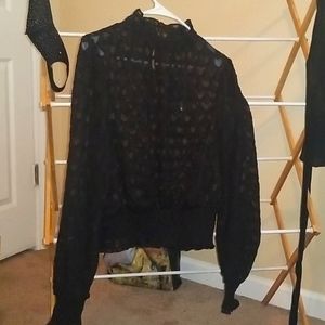 Black cropped blouse